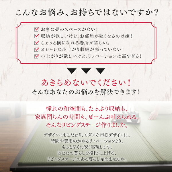 リビング収納 チェスト キャビネット タンス テレビ台 日本製 収納付きデザイン畳リビングステージ 畳ボックス収納 60×60cm ハイタイプ