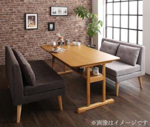ダイニングセット(テーブル&ソファ) ファミリー向け 棚付き ソファダイニングセット 4人 3点セット(テーブル+2Pソファ2脚) W120 組立設置付